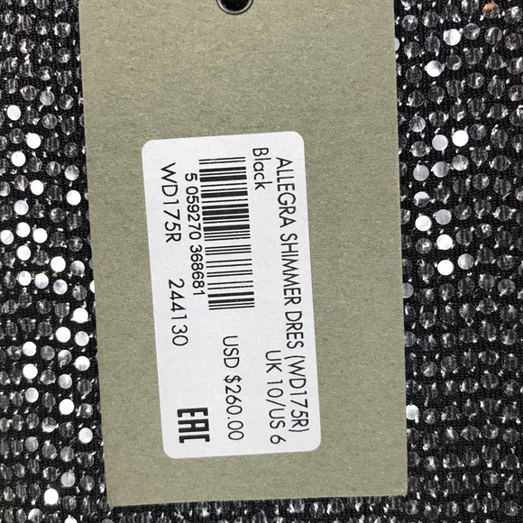 AllSaints Womens Allegra Faux Wrap Shimmer Sheath Dress Party Cocktail Size 6 - Picture 8 of 13